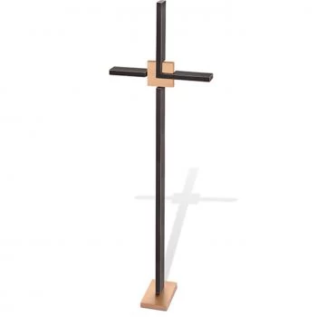 Grabkreuz »Kreuz mit polierter Bronzeplatte«