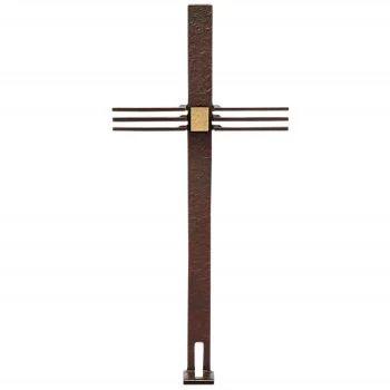 Grabkreuz »Kreuz mit vergoldetem Rechteck« Atelier Binder