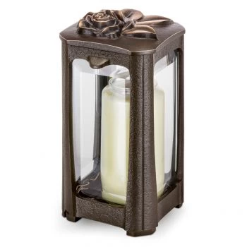 Grablaterne »Blüte, groß« Bronze