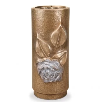Grabvase »Blüte« Bronze