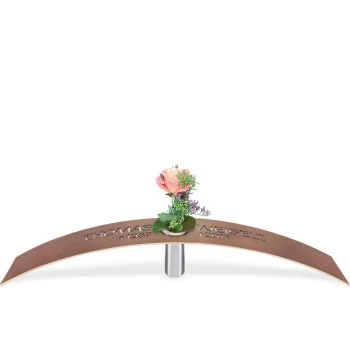 Grabzeichen »Brücke mit Vase« Bronze und Edelstahl