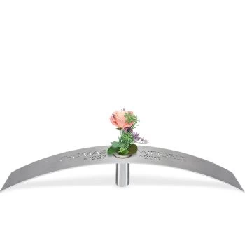 Grabzeichen »Brücke mit Vase« Edelstahl