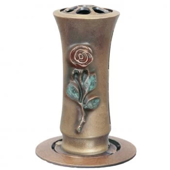 Große Versenkvase »Rose« Bronze