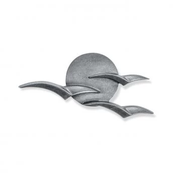 Relief »Vögel vor Sonne« Aluminium