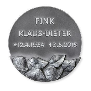 Runde Schrifttafel »Blätter« Aluminium