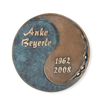 Runde Schrifttafel »Yin und Yang« Bronze