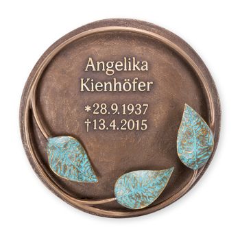 Runde Schrifttafel »Zweig« Bronze