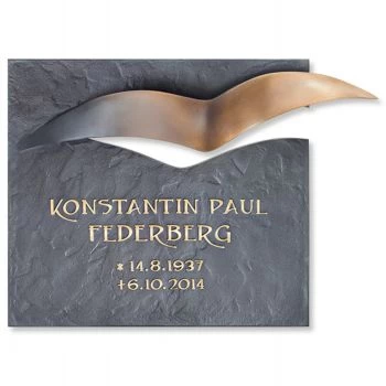 Schriftplatte »Vogel« Bronze