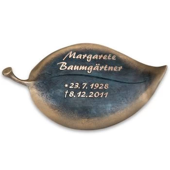 Schriftträger »Großes Blatt« Bronze