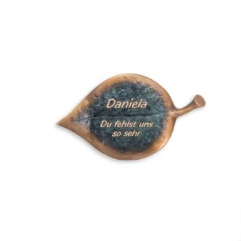 Schriftträger »Kleines Blatt, Stil rechts« Bronze