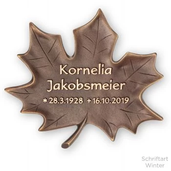 Schriftträger »Ahornblatt« Bronze