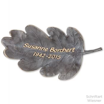 Schriftträger »Eichenblatt 2« Bronze
