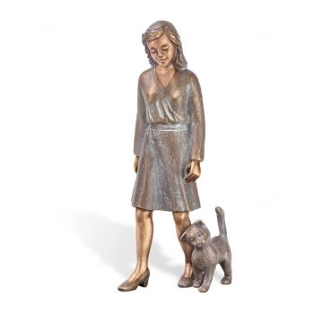 Skulptur »Frau mit Katze« Bronze