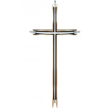 Skulptur »Freistehendes Kreuz aus Bronze und Aluminium«