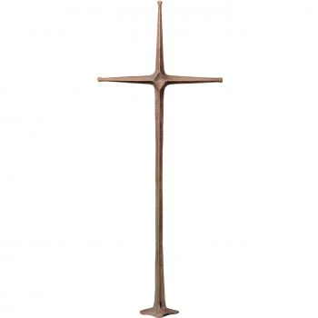 Skulptur »Freistehendes Kreuz mit Raute« Bronze