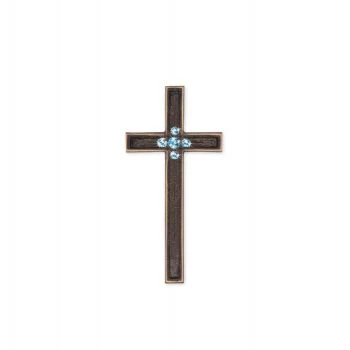 Symbol »Kreuz mit Swarovski-Kristallen« Bronze