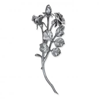 Symbol »Rose mit Blüten und Knospe« Alu