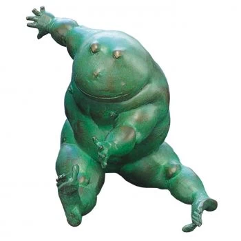 Teichfigur aus Bronze »Frosch Paulina, die Sportliche«