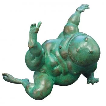 Teichfigur aus Bronze »Frosch Emma in Pose«