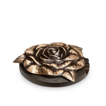 Vasenring mit Deckel »Rosenblüte« Bronze