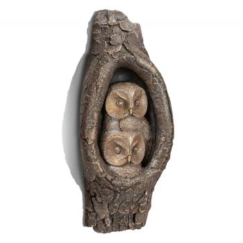 Wandskulptur »Kauzenpaar« Atelier Strassacker