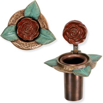 Aufklappbare Wandvase »Rosenblüte« Bronze
