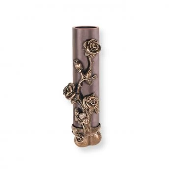Vase für Urnenwand »Rosenranke« Bronze