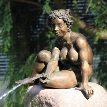 Wasserspeier Bronzefigur »Mädchen mit Frosch« Kurt Grabert