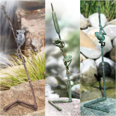 Gartenfiguren Tier-Kollektion Spatzen Bronze