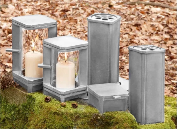 Moderne Grabschmuck-Garnitur Pheres Alu