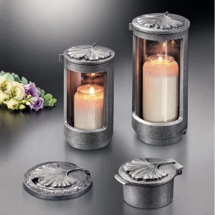 Grabschmuck-Garnitur Ginkgo Aluminium