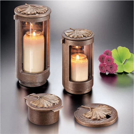 Grabschmuck-Garnitur Ginkgo Bronze