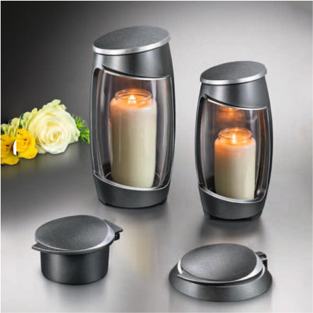 Strassacker Moderne Grabschmuck-Garnitur Helio Aluminium