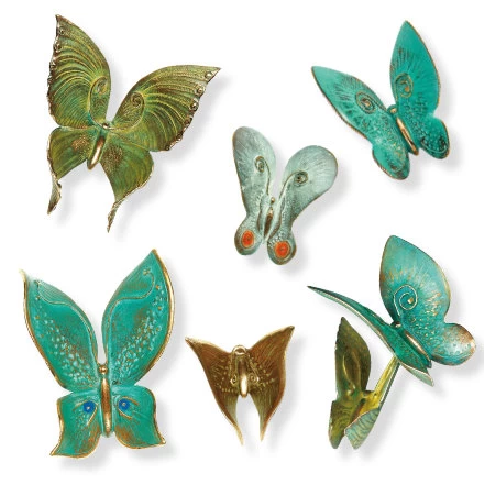 Kollektion Schmetterlinge farbig Bronze